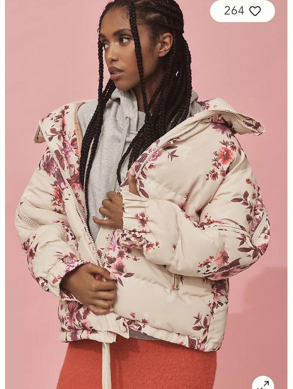 NWOT ANTHROPOLOGIE OOF WEAR FLORAL PUFFER COAT Xsmall